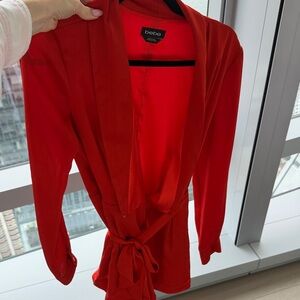 Bebe Women's Vibrant Red Belted Blazer